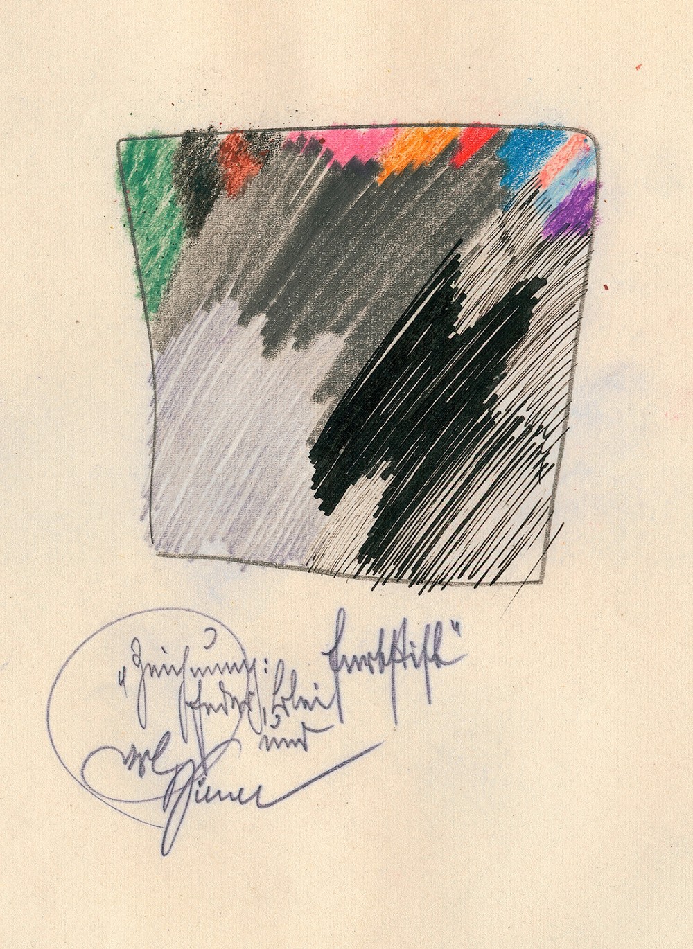 Zeichnung; Feder, Blei und Farbstift (around 1923)