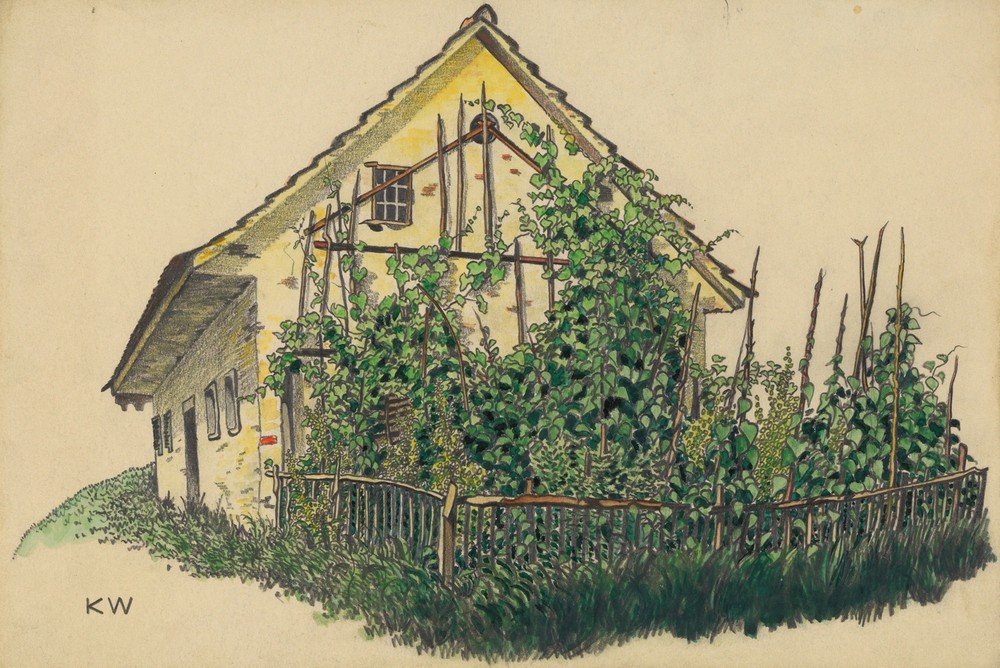 Ohne Titel (Bauernhaus mit Vorgarten) (around 1924)