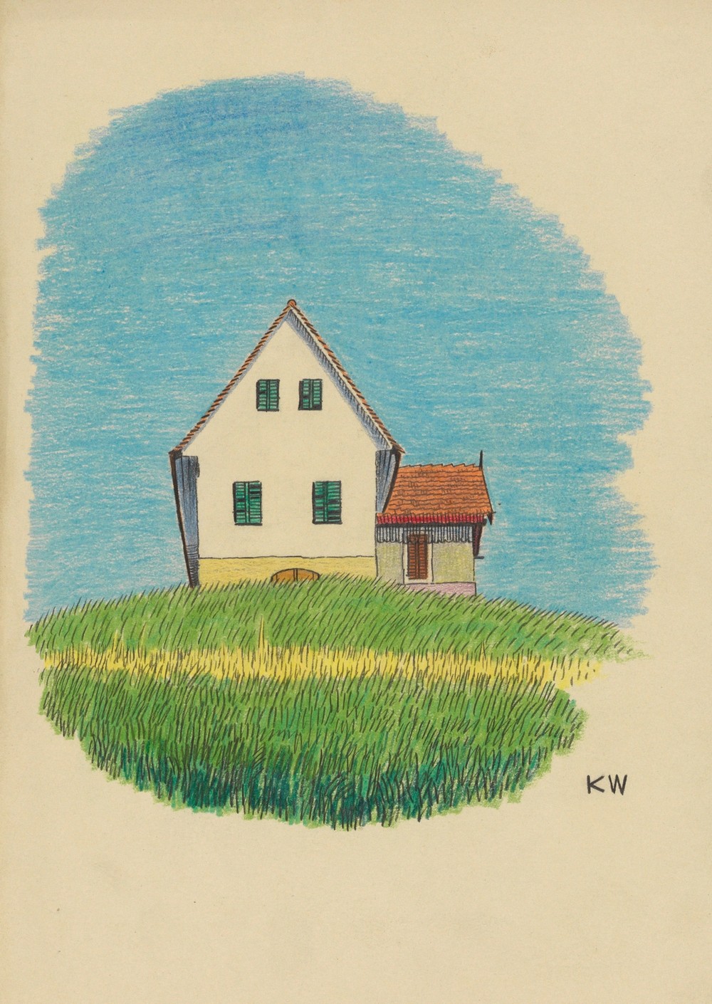 Ohne Titel (Haus in Wiese) (around 1924)