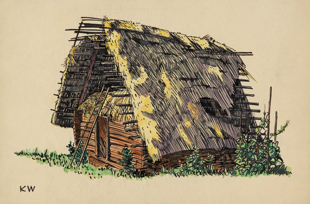 Ohne Titel (Scheune mit Stroh) (around 1924)