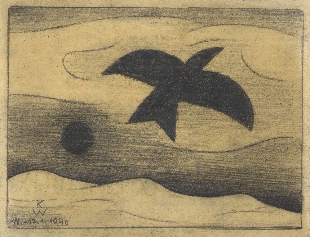 Ohne Titel (fliegender Vogel); aus; ‘Die 150 Blätter’