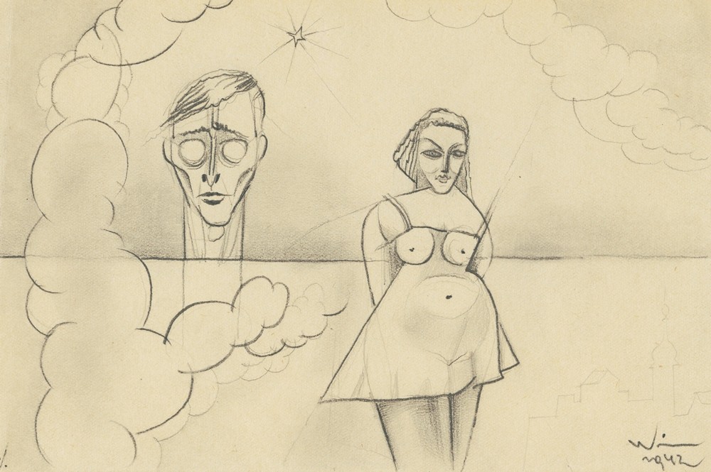 Ohne Titel (Selbstbildnis und Frauenfigur)