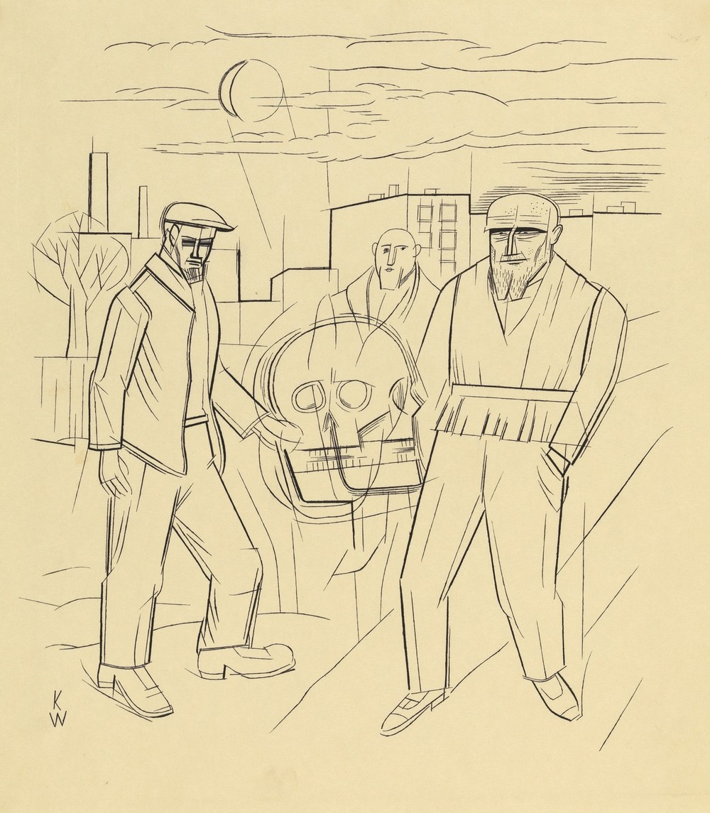 Ohne Titel (drei Männer, Totenkopf)