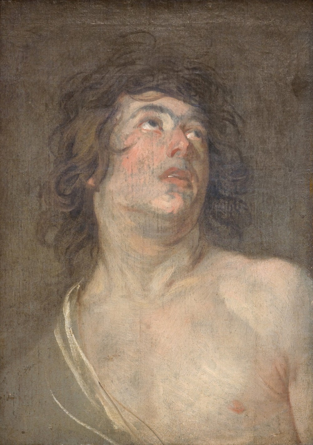 Study Head of a Young Man Looking Upwards. St Sebastian