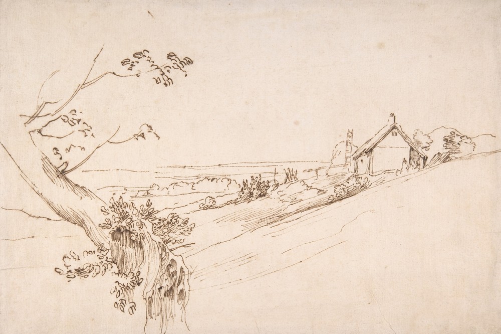 Landscape with a Gnarled Tree and a Farm (early 17th century)