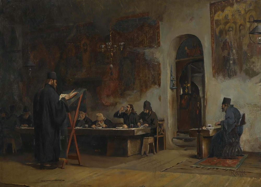 Refectory In A Greek Monastery (Mount Athos)