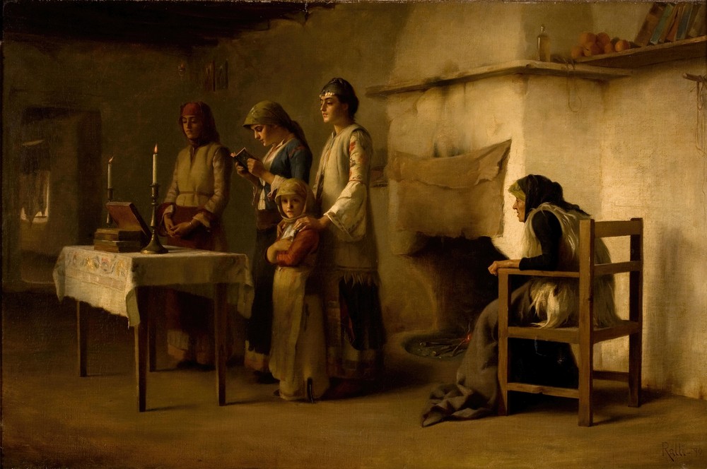 Praying before the communion at Megara