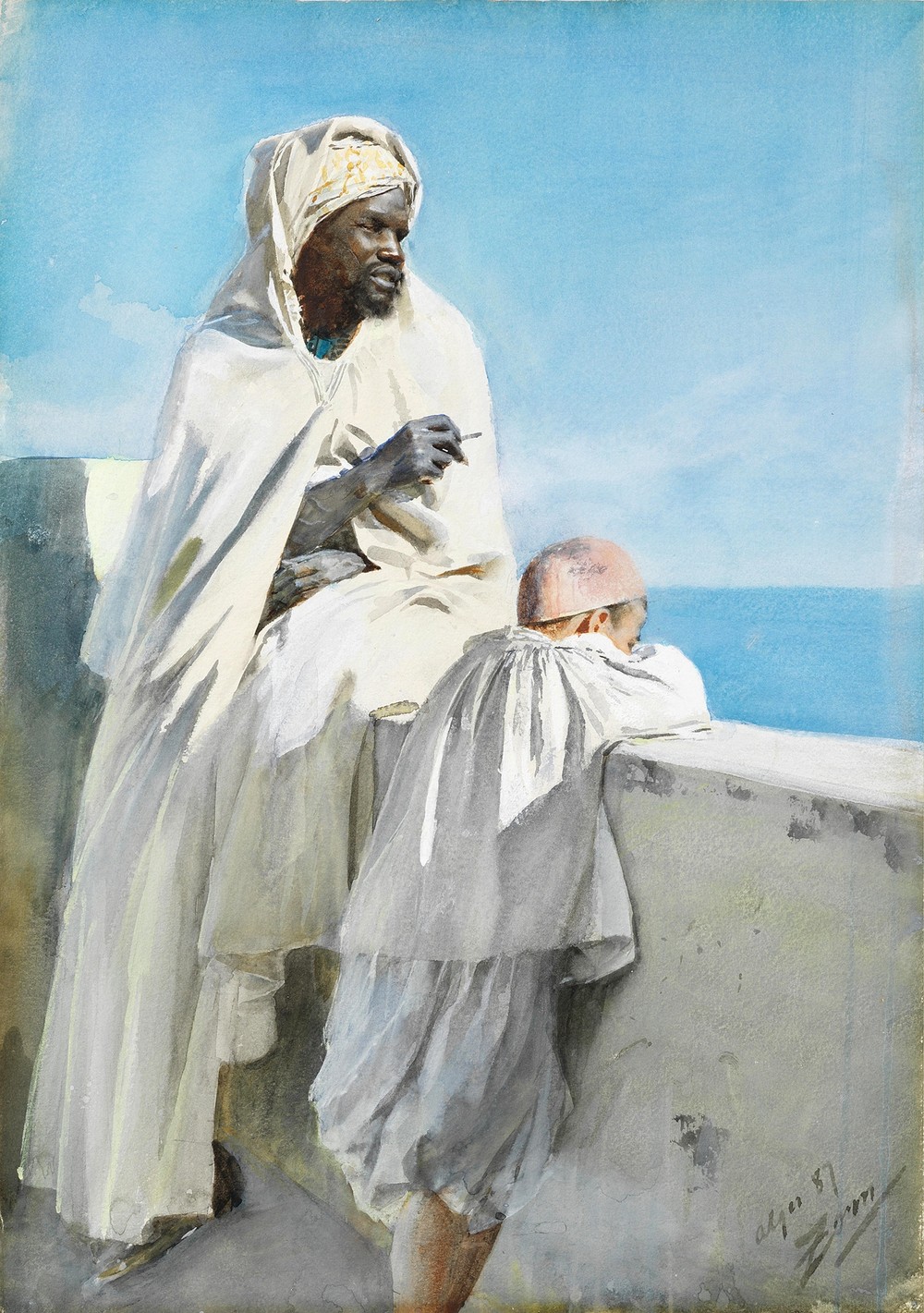 Man and boy in Algiers
