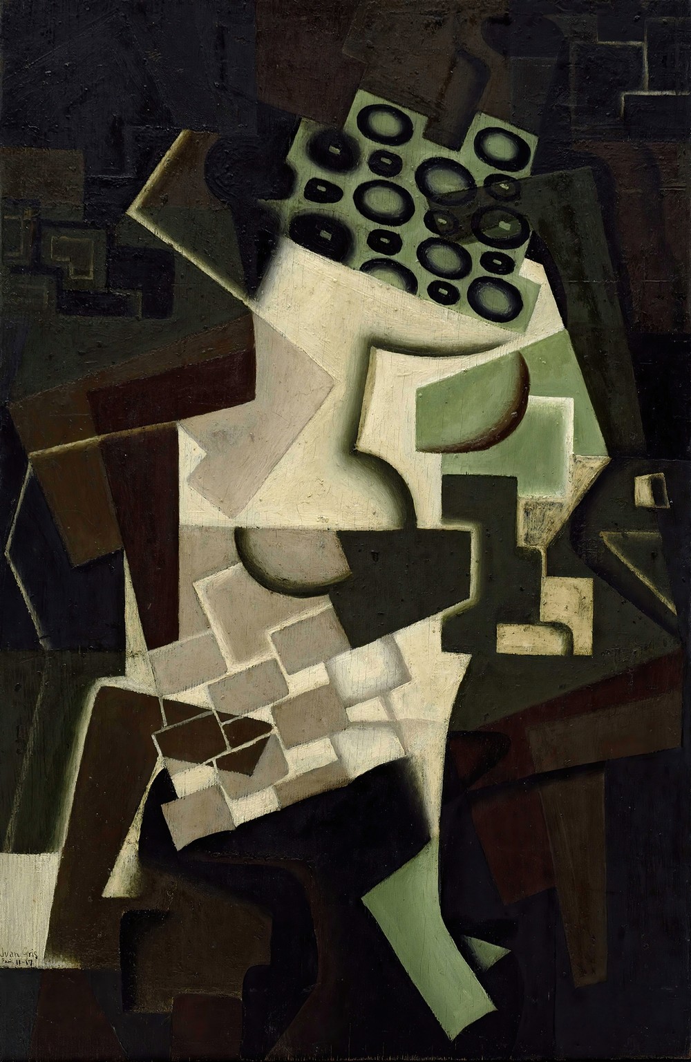 Compotier et nappe à carreaux (Fruit Dish on a Checkered Tablecloth)