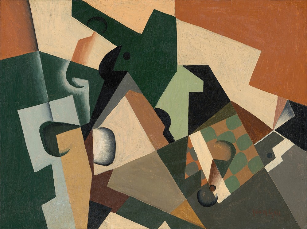 Glass and Checkerboard (c. 1917)