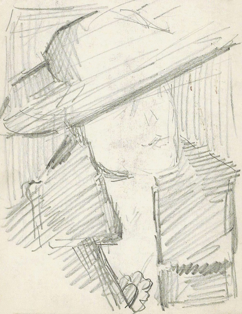 Portret van een vrouw met een hoed (1919-08)