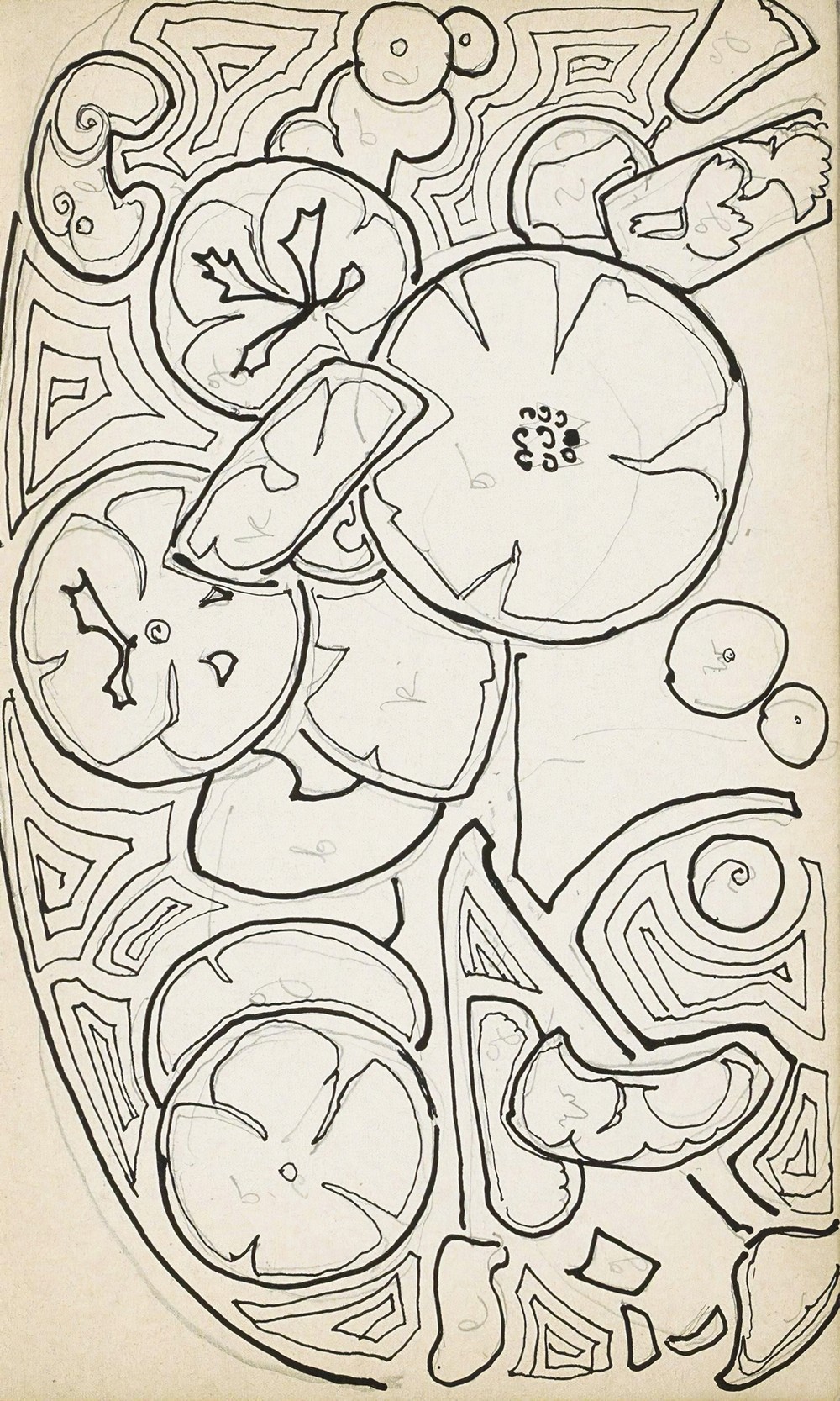Ornament met bloemen en bladeren (1919-08)