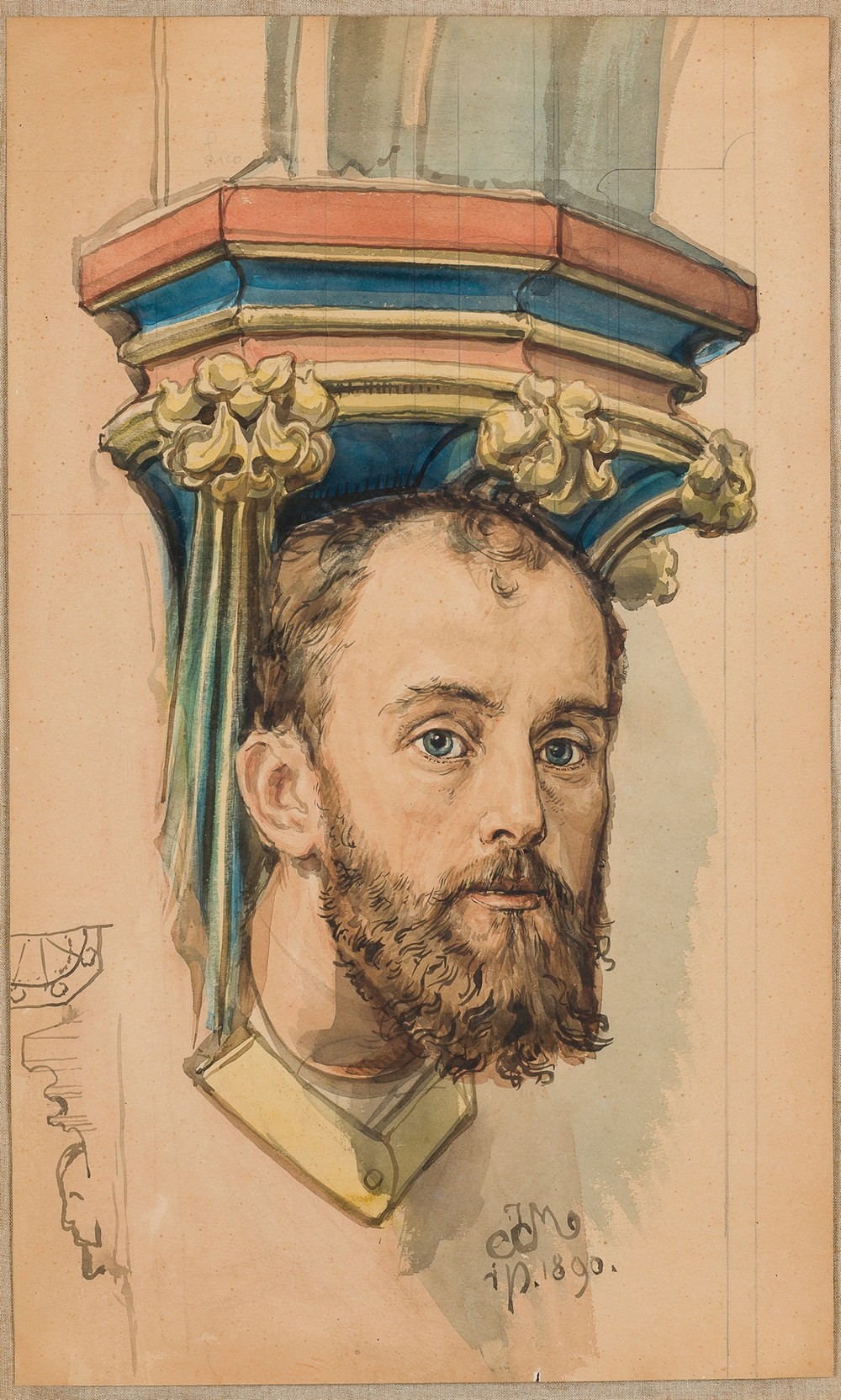 Console in the shape of a male head (portrait of T. Stryjeński)
