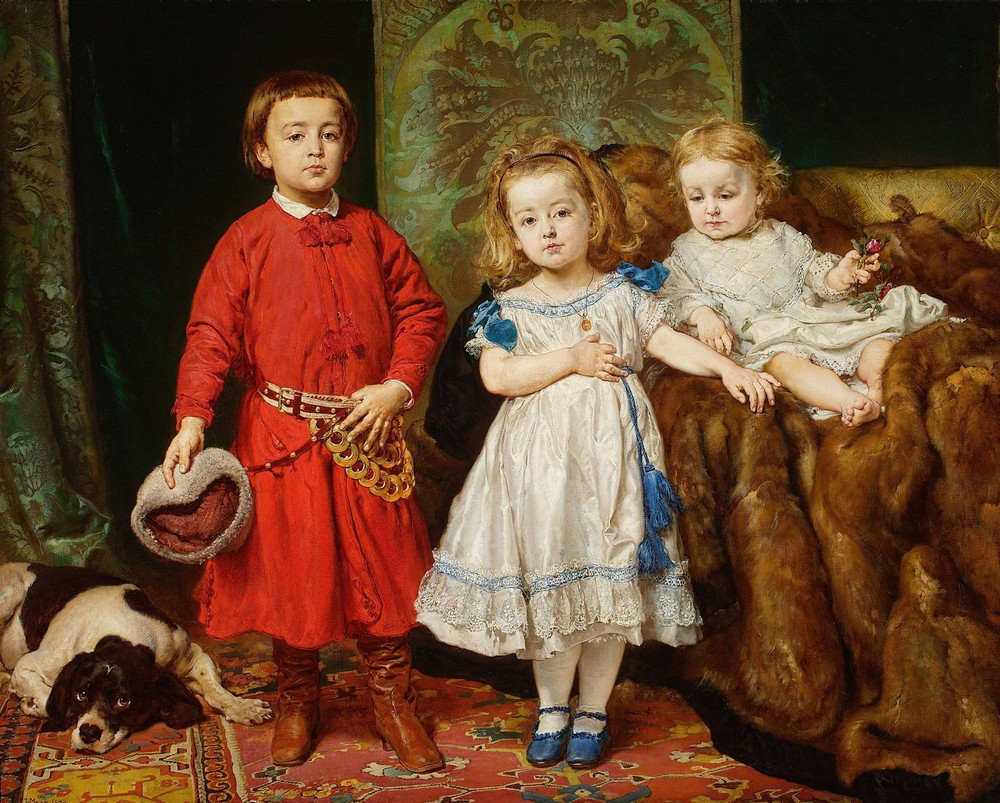 Portrait of artist’s three children, Tadeusz, Helena and Beata