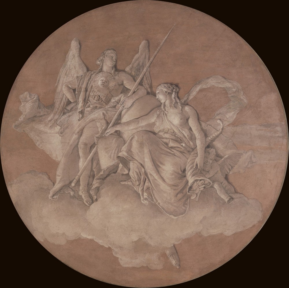 Allegorical Figures Representing Virtue and Abundance