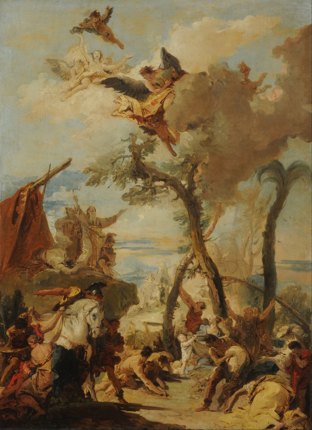 The Hebrews collecting manna in the desert (ca 1740)