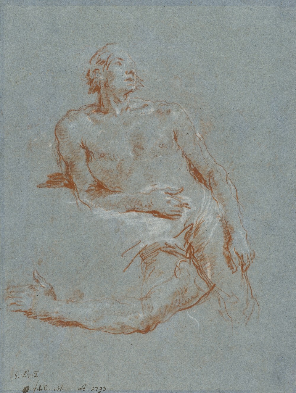 Male Nude Leaning on His Elbow (verso)