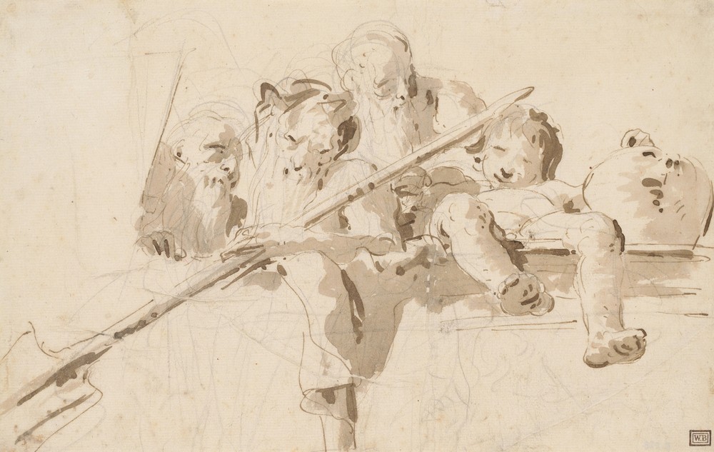 A River God and Other Figures on a Parapet (ca. 1740)