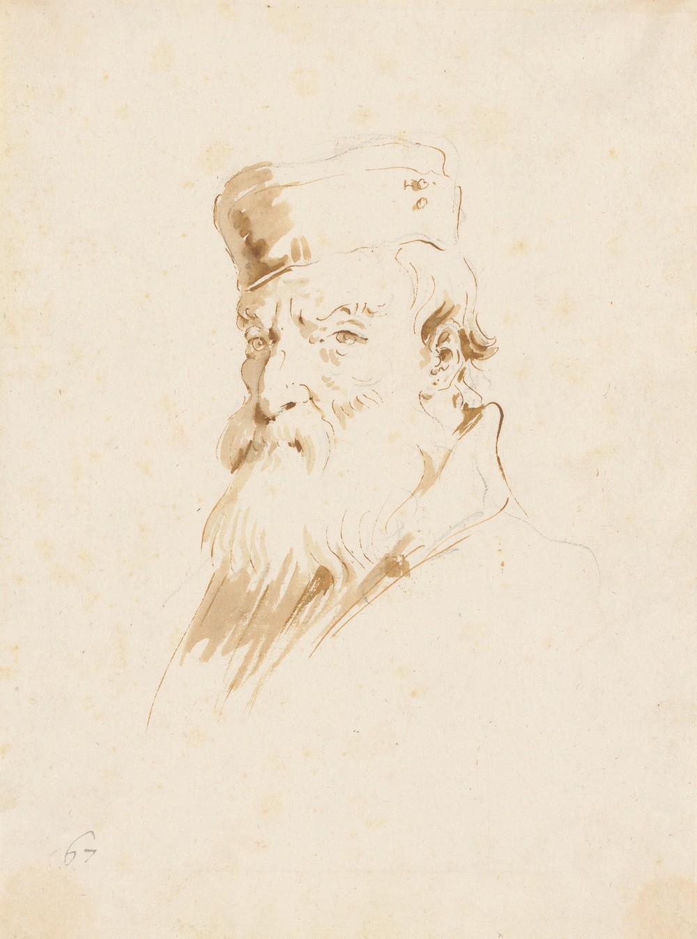 Bearded Man Wearing a Cap (ca. 1740–45)