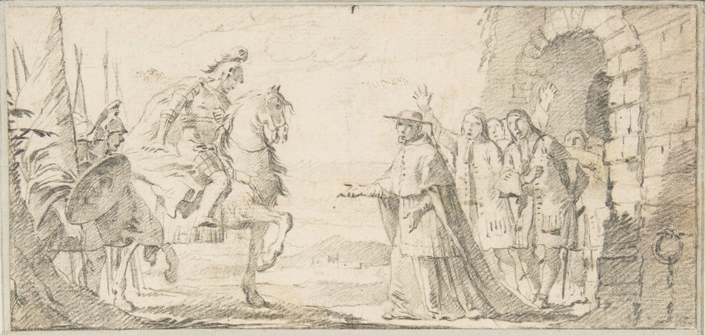 Cardinal Receiving a General at a City Gate