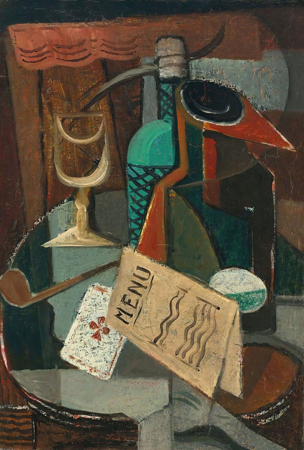 Nature Morte Au Menu Et Au Siphon (circa 1920)