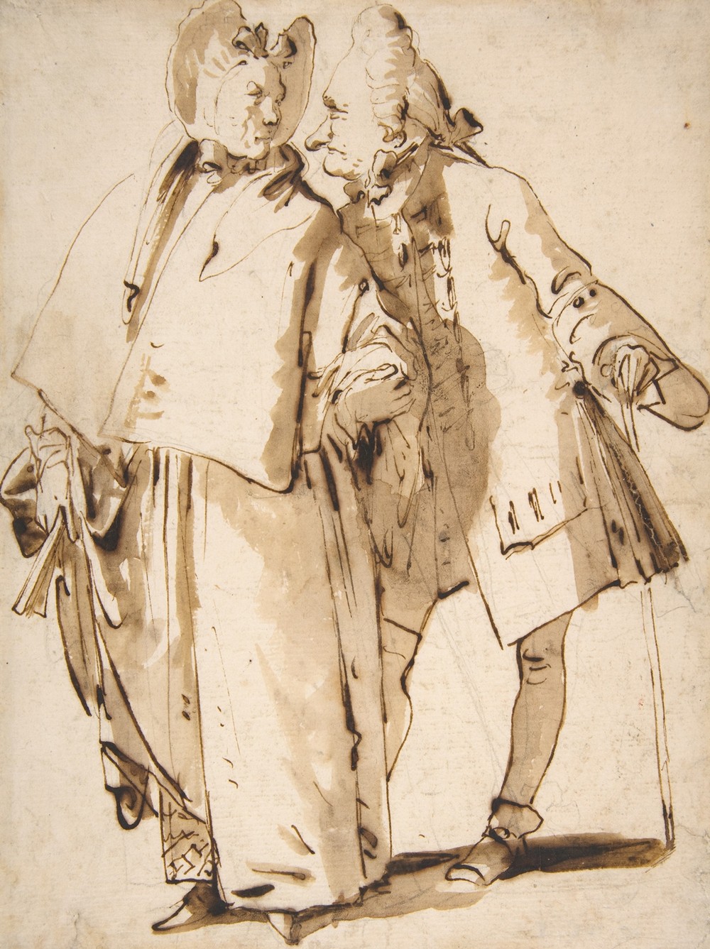 Caricature; An Elderly Couple