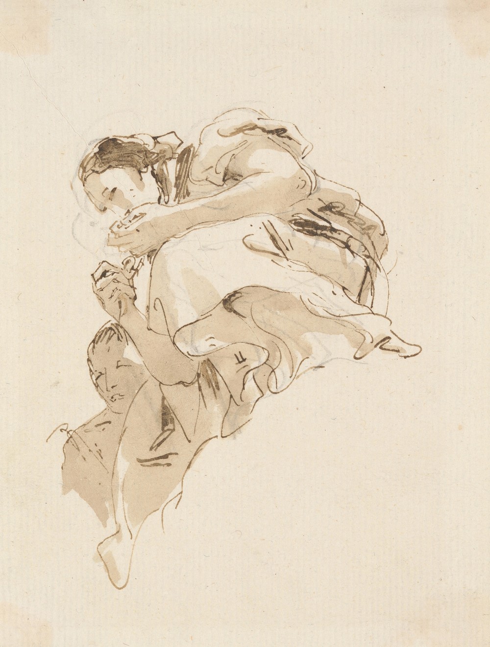 Crouching Woman with a Boy Behind Her (ca. 1742–57)