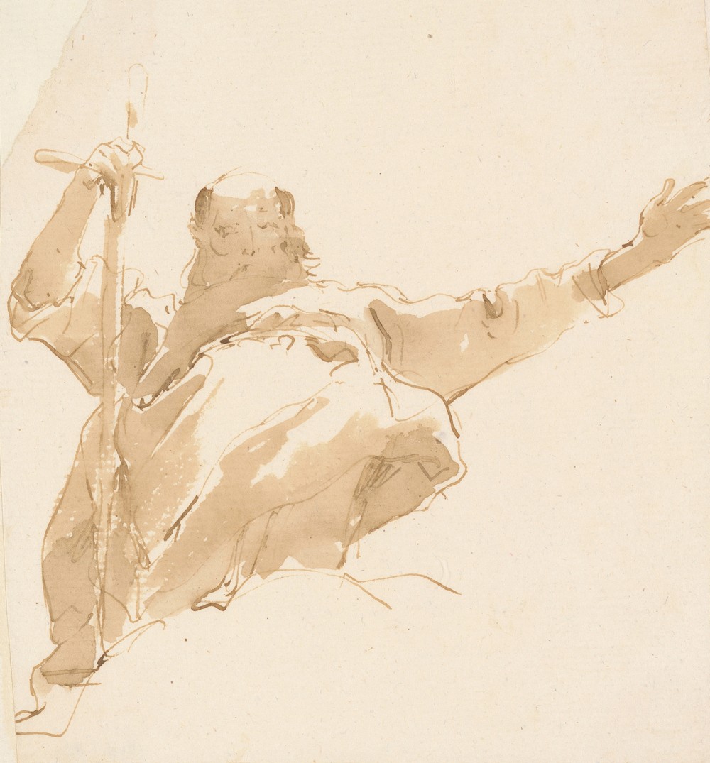 Old Man Holding a Sword, His Left Arm Outstretched (ca. 1742–57)