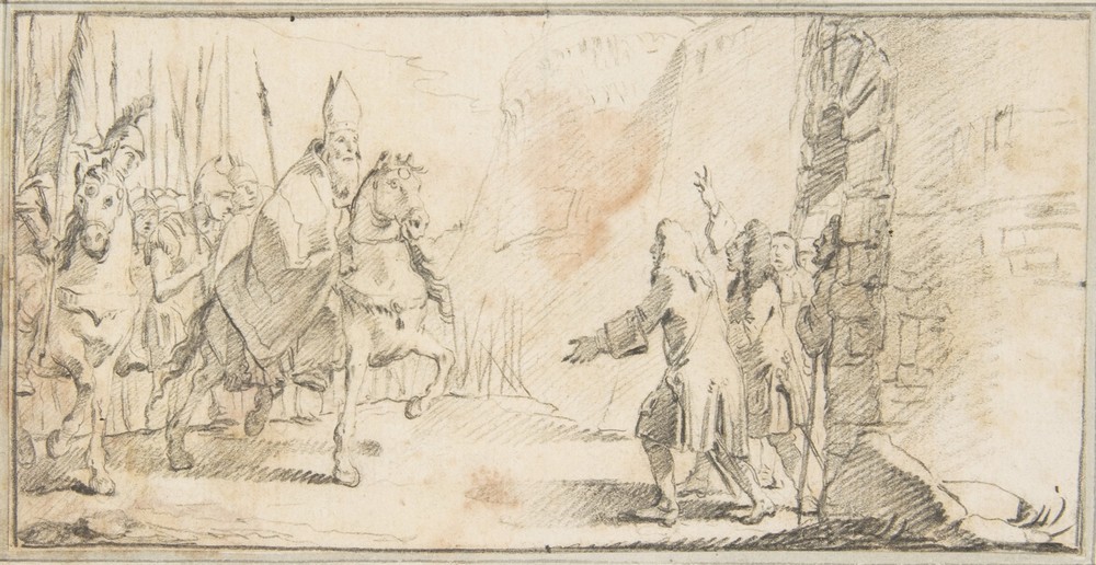 Reception of a Bishop Leading an Army at a City Gate