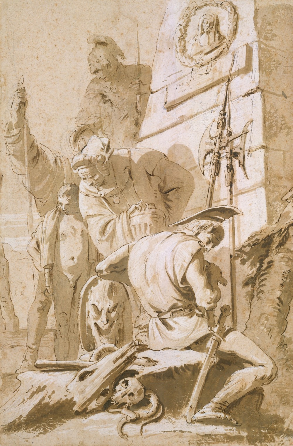 Soldiers Around a Monument (1743–45)