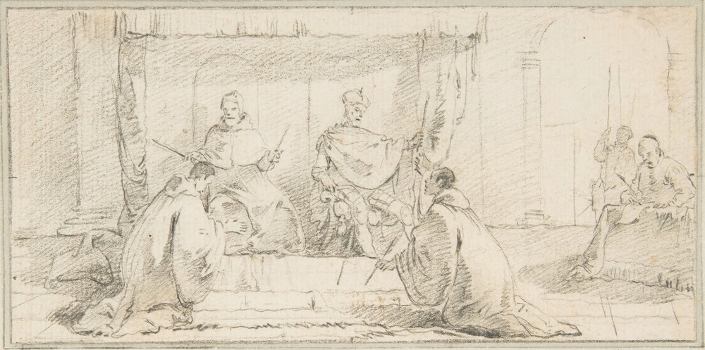 Two Monks Kneeling before a Doge and an Emperor (Doge Ziani and Emperor Barbarossa)