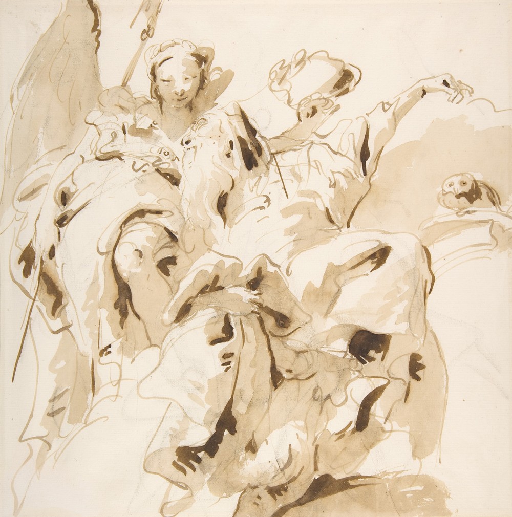 Virtue Crowning a Bearded Man
