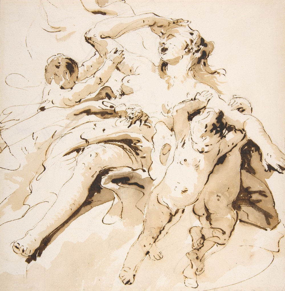 Woman Transported by Three Putti