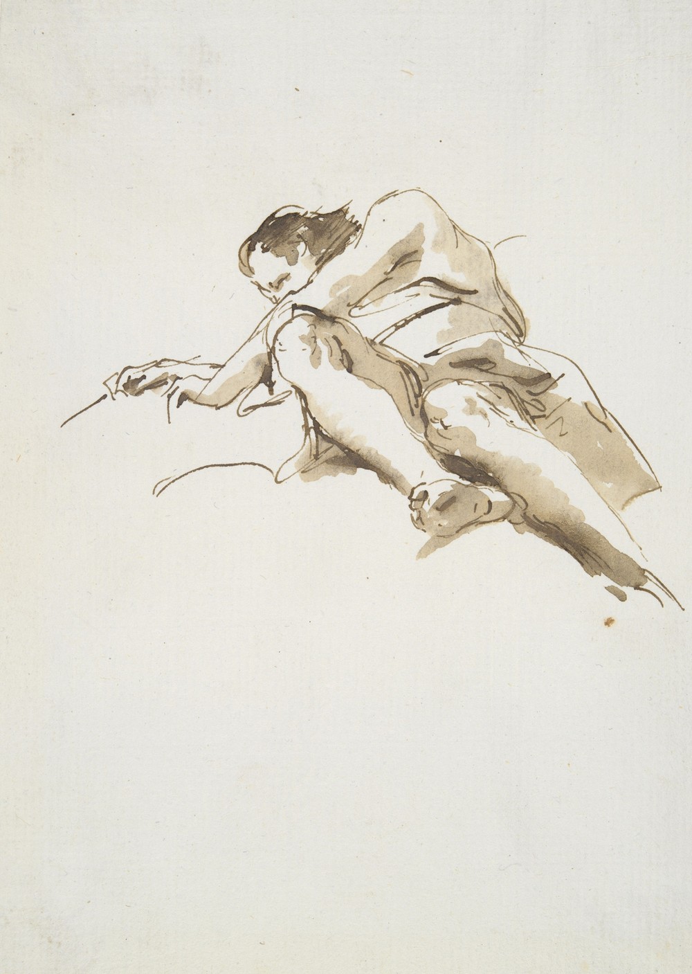 Reclining male figure seen from below (ca. 1740–50)