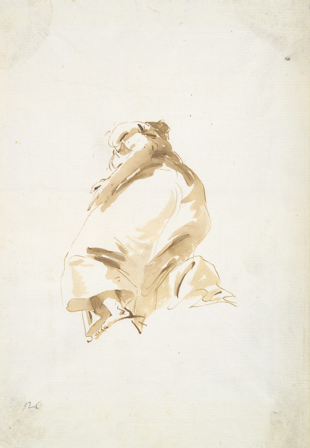 Standing female figure seen from the back and from below (ca. 1740–50)