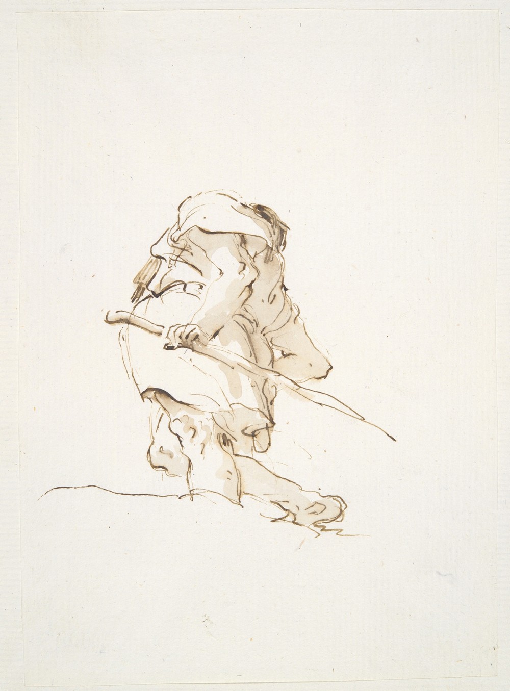 Walking Male figure seen from below (ca. 1740–50)