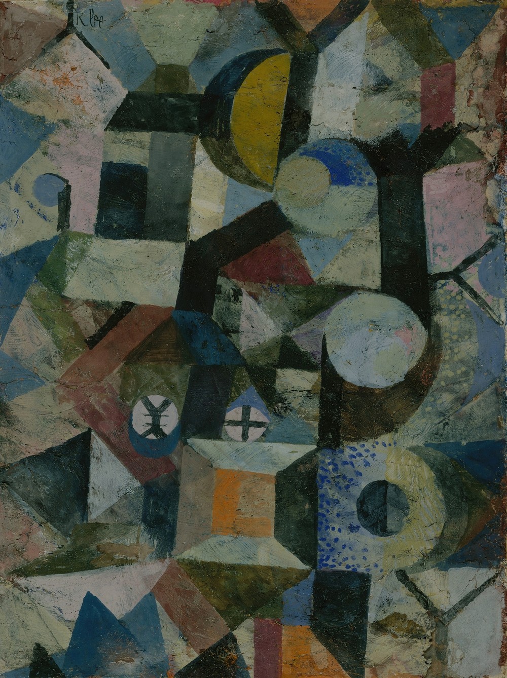 Composition with the Yellow Half-Moon and the Y