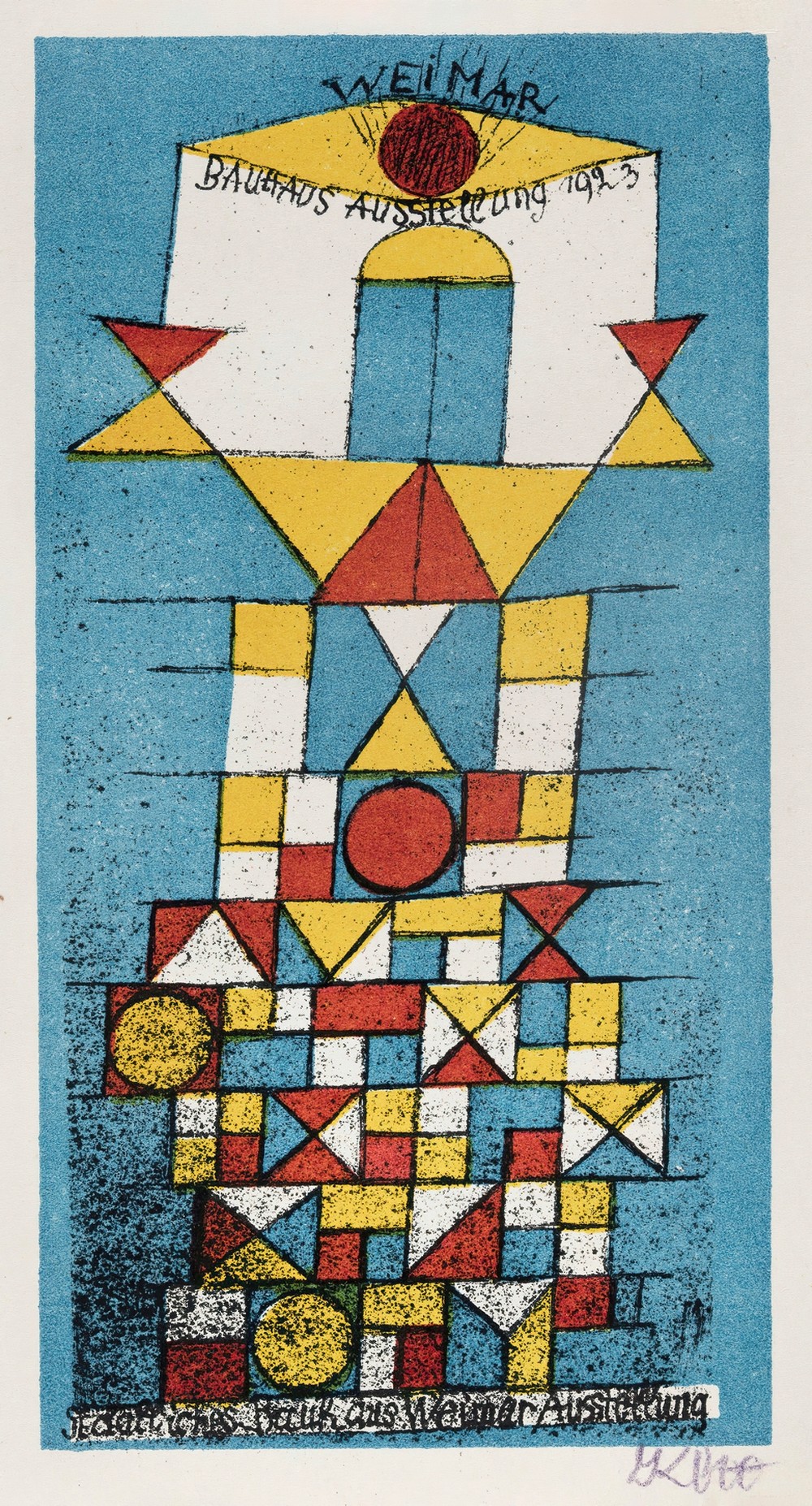 Postcard on the occasion of the ‘Lofty person’ exhibition in Bauhaus