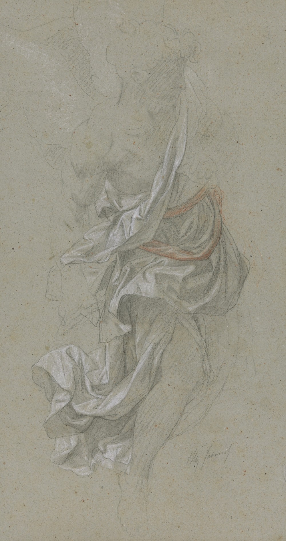Drapery study for An Angel Attending God the Father, in Le Paradis Perdu (Paradise Lost)