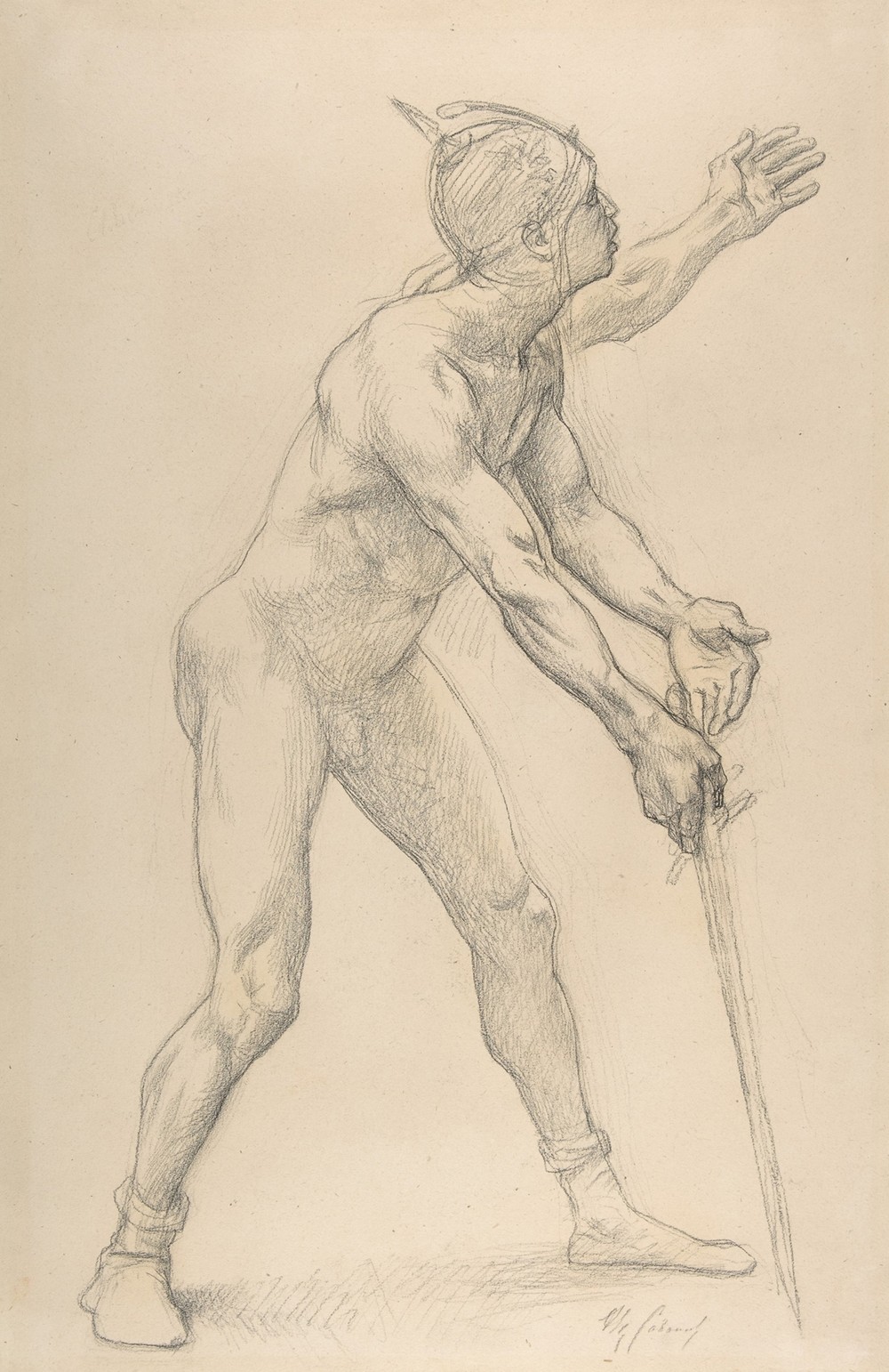Nude Male Figure with a Sword