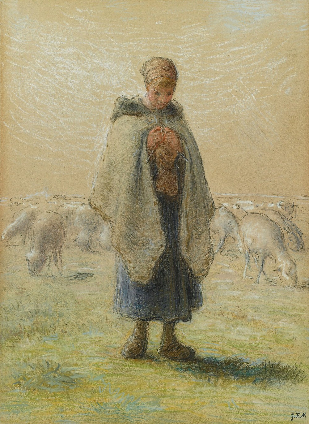 Petite bergère tricotant