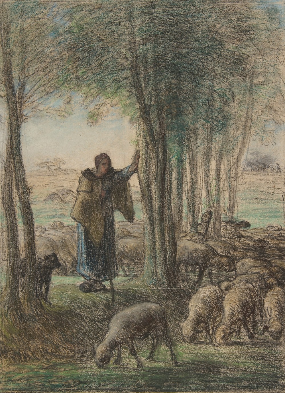 A Shepherdess and Her Flock in the Shade of Trees (1854–55)