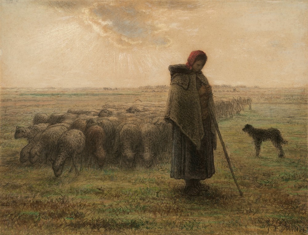 Shepherdess and Her Flock (about 1864–1865)
