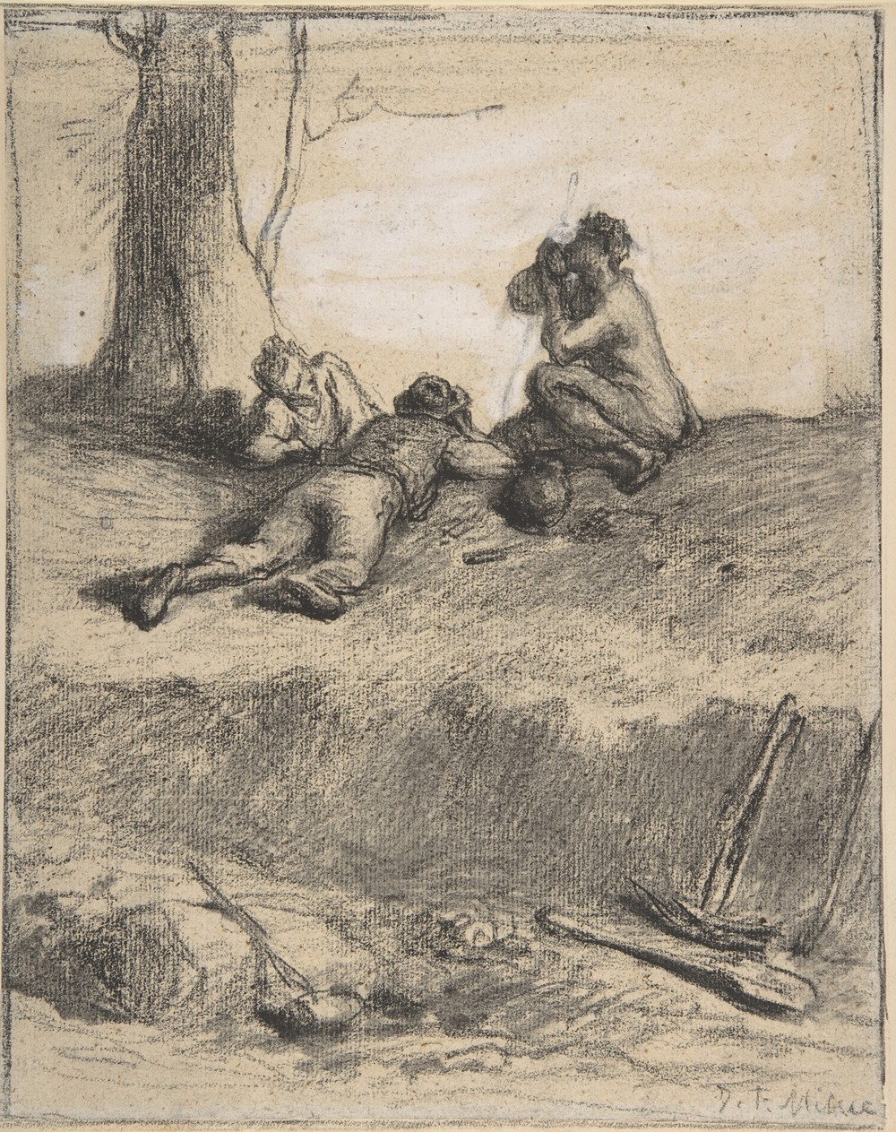 Roadworkers at Lunch (ca. 1850–52)