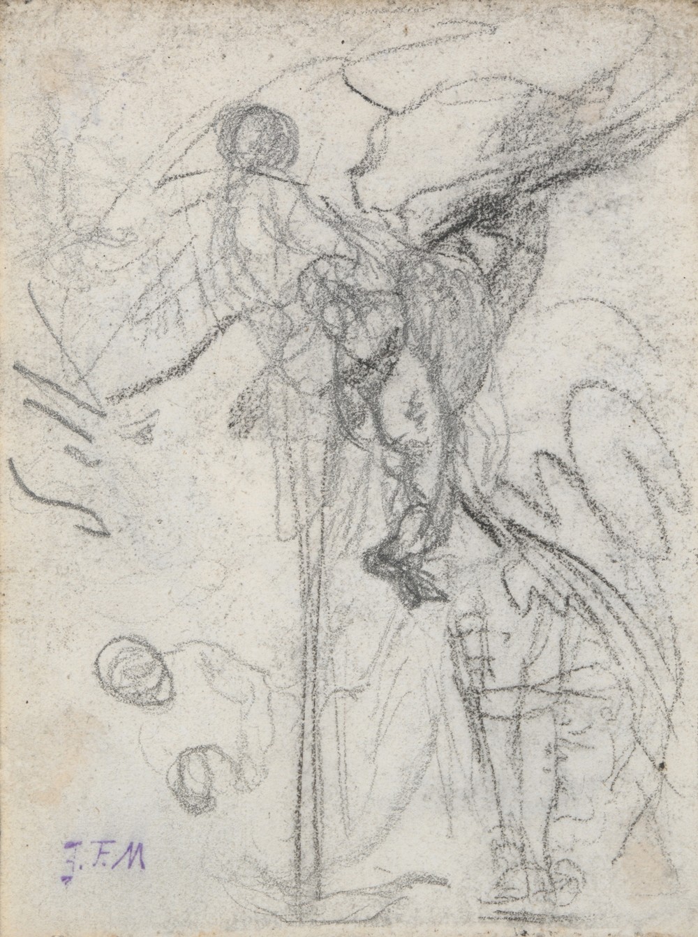 Hilly Landscape, Laundress, and Other Studies (ca. mid-1840s)