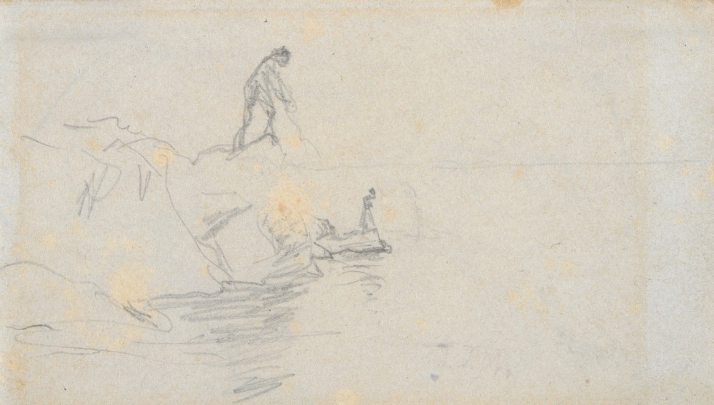 Two Men on a Rocky Shore (ca. 1854)