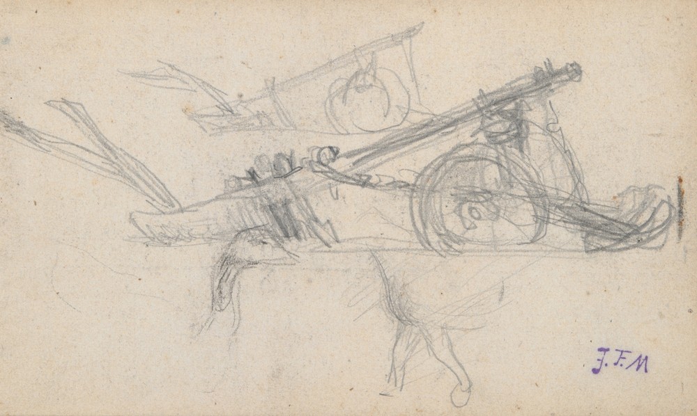 Wheeled Plow and Other Studies (ca. 1860s)