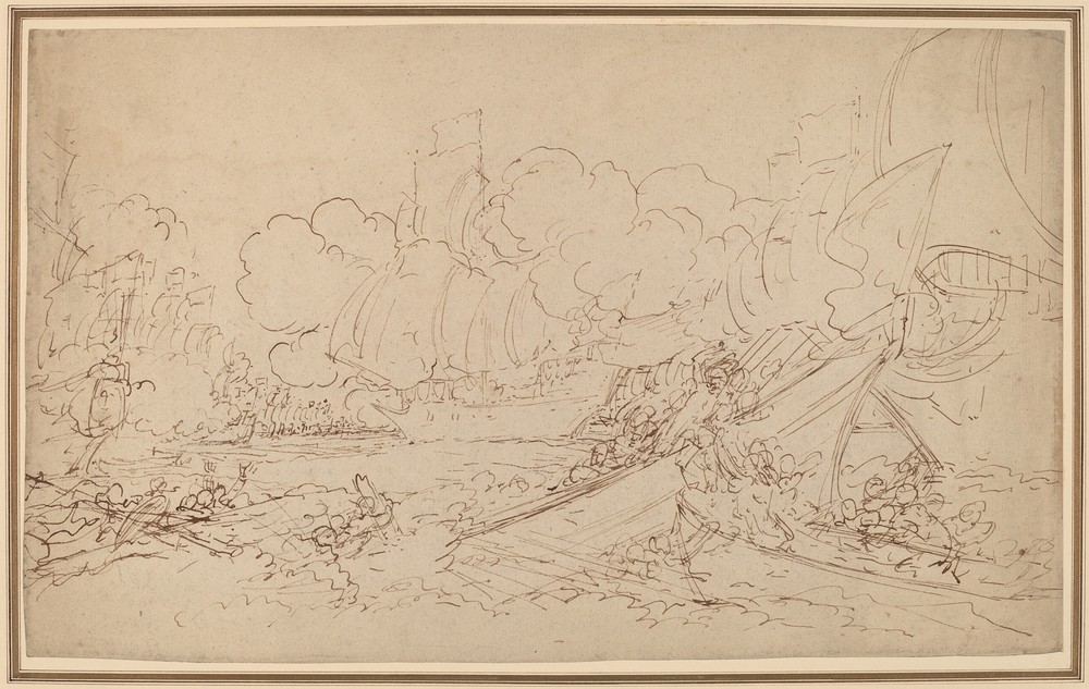 Study for The Battle of La Hogue (recto)