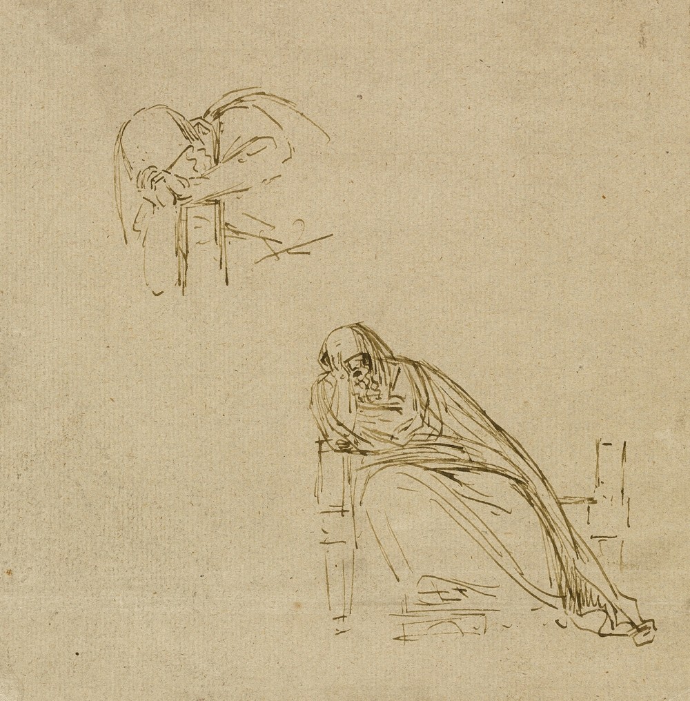 Two Sketches of a Weeping Woman
