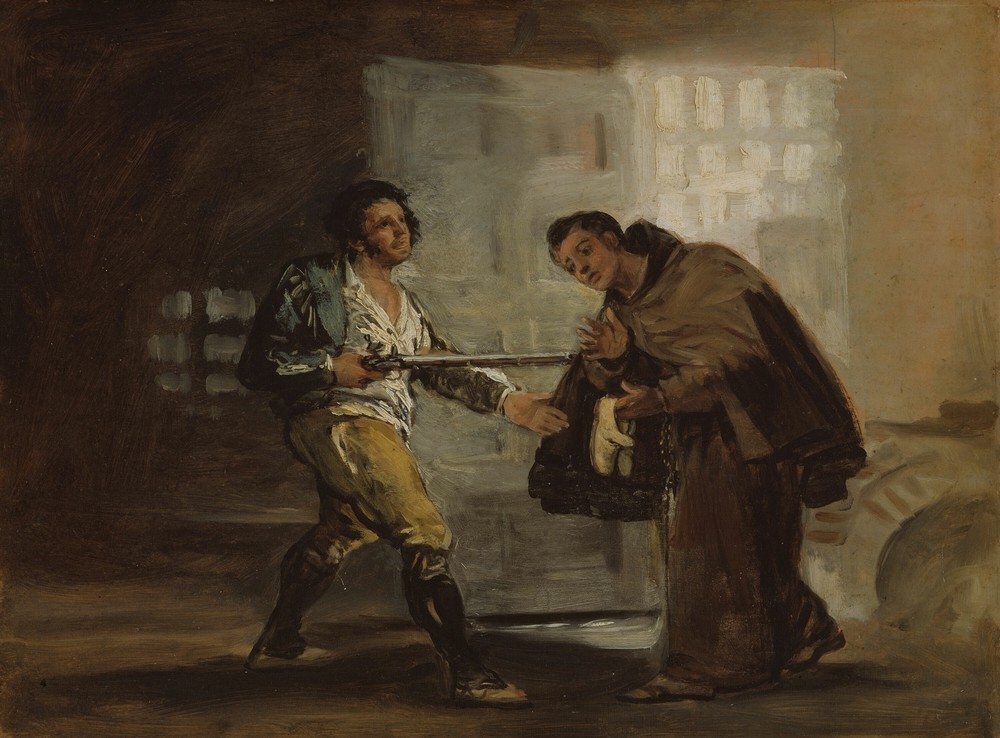 Friar Pedro Offers Shoes to El Maragato and Prepares to Push Aside His Gun (c. 1806)
